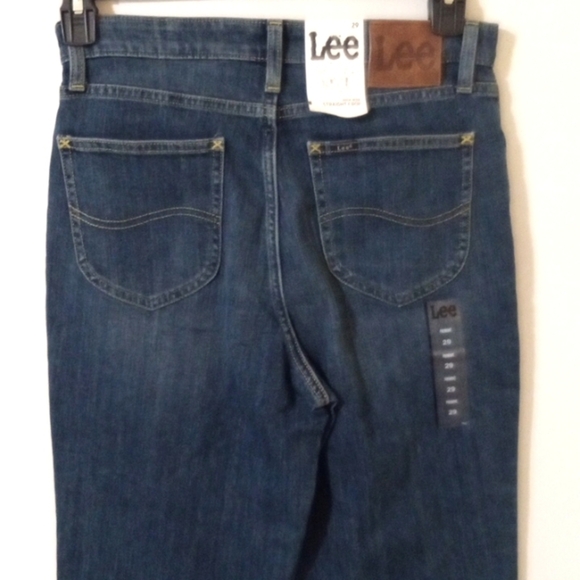 LEE WOMEN'S HIGH RISE CROPPED STRAIGHT DENIM BLUE JEANS SIZE 29 MEDIUM NWT - Picture 8 of 10